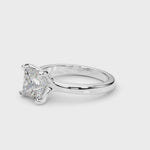 LUMEO Princess Solitaire with Contemporary Shank Diamond Engagement Ring Video in Platinum or 18k Solid White Gold