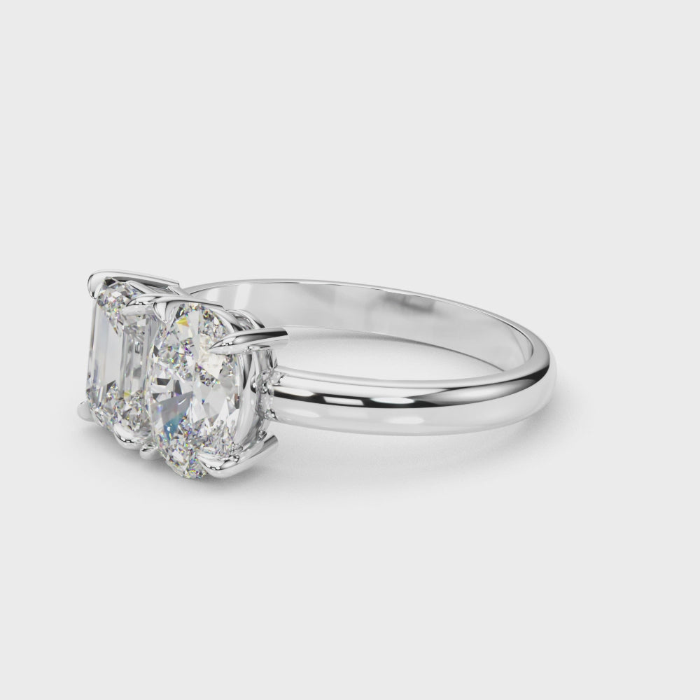LUMEO Emerald Toi et Moi Diamond Engagement Ring Video