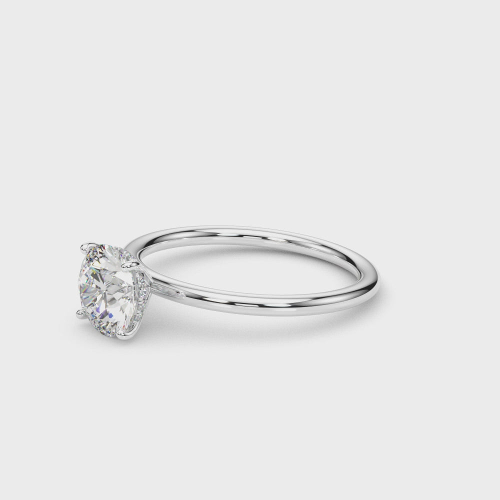 LUMEO Round Hidden Halo Diamond Engagement Ring Video