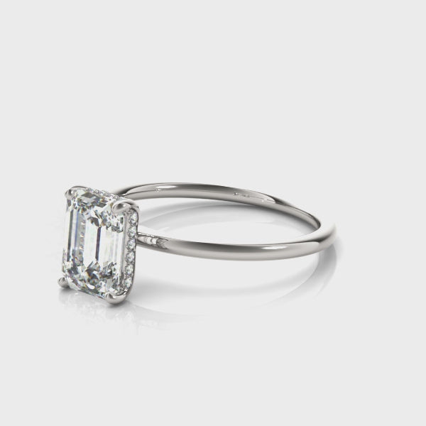 LUMEO Emerald Hidden Halo Diamond Engagement Ring Video