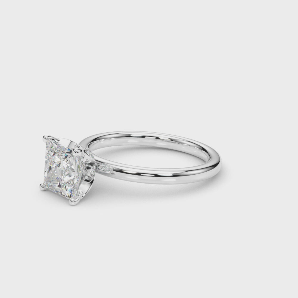 LUMEO Princess Hidden Halo Diamond Engagement Ring Video