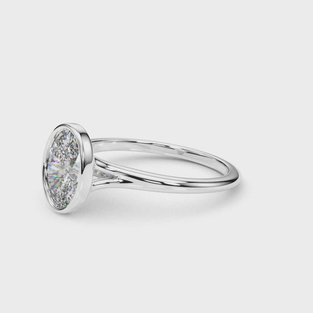 LUMEO Oval Bezel Diamond Engagement Ring Video