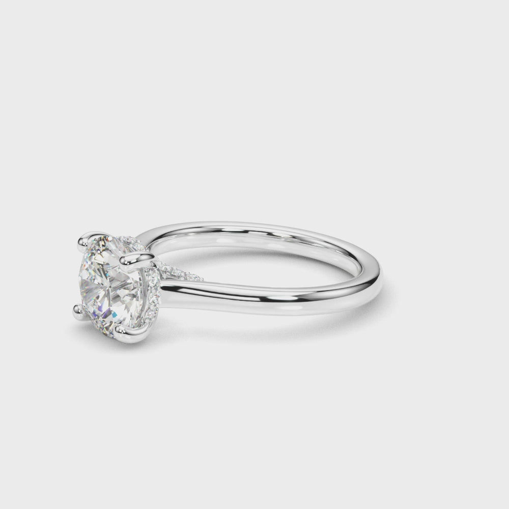 LUMEO Round Hidden Halo Diamond Engagement Ring Video