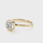 LUMEO Bezel Round Solitaire Engagement Ring 