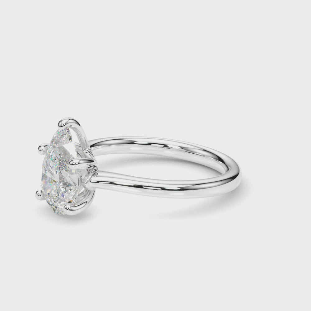 LUMEO Pear Solitaire Diamond Engagement Ring Video