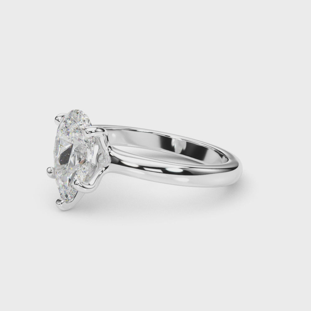 LUMEO Pear Solitaire Diamond Engagement Ring Video
