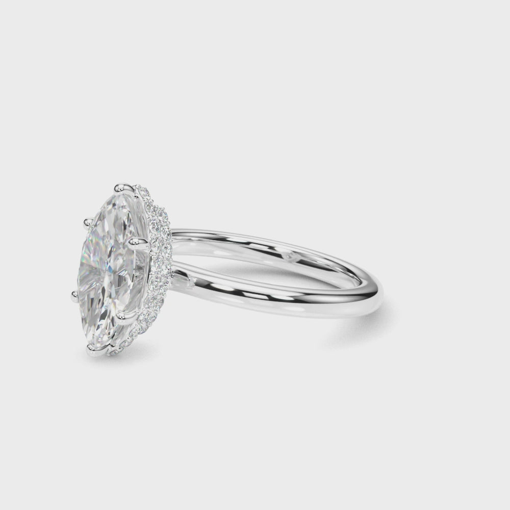 LUMEO Marquise Hidden Halo Diamond Engagement Ring Video