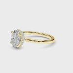 LUMEO Oval Double Hidden Halo Diamond Engagement Ring 360 video in 18k Solid Yellow Gold 