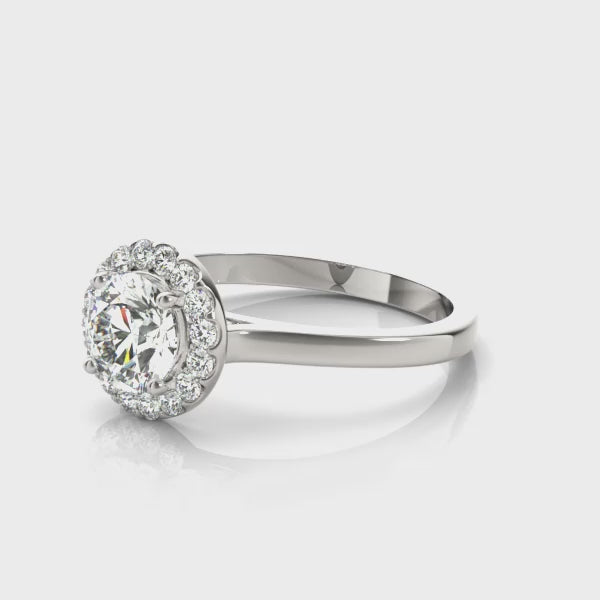 LUMEO Round Halo Diamond Engagement Ring Video