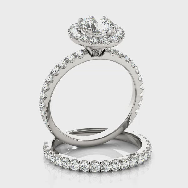 LUMEO Round Halo Diamond Engagement Ring Video