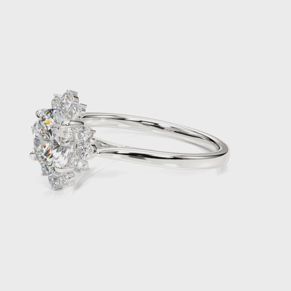 LUMEO Emerald Halo Diamond Engagement Ring Video