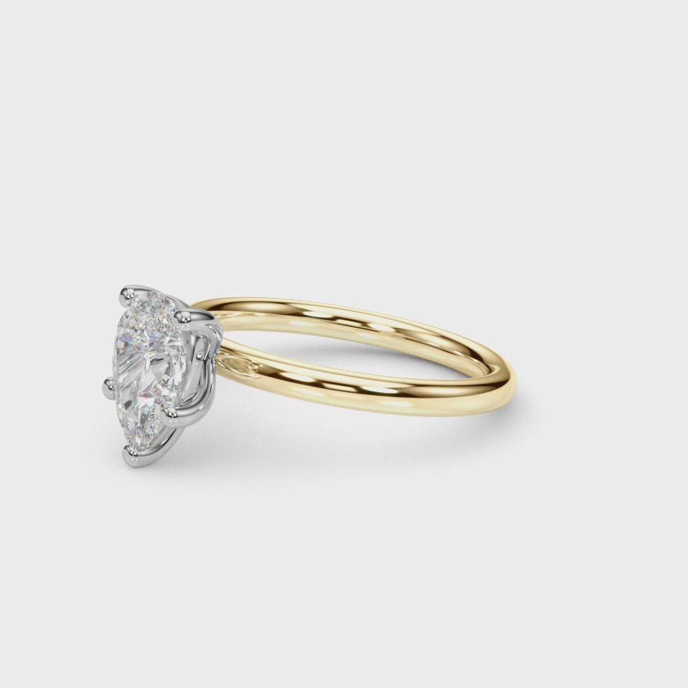 LUMEO Pear Solitaire 2mm Engagement Ring 