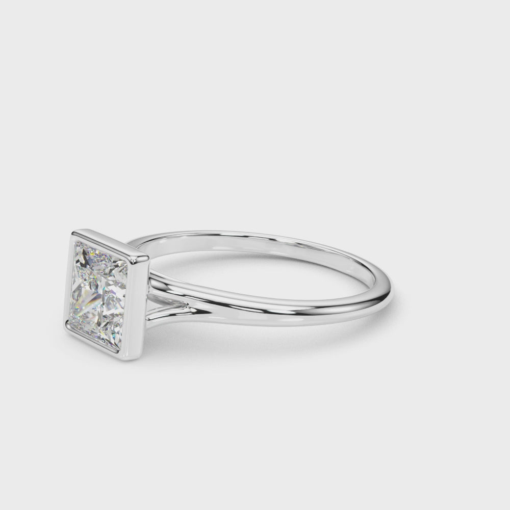 LUMEO Princess Bezel Diamond Engagement Ring Video