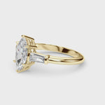 Marquise Three Stone Diamond Engagement Ring Video in 18k Solid Yellow Gold 