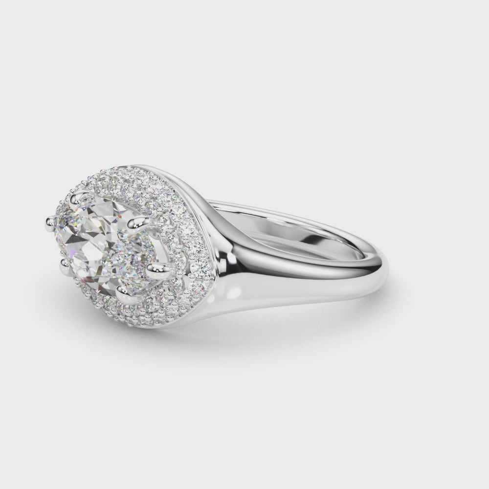 LUMEO Marquise Hidden Halo Diamond Engagement Ring Video