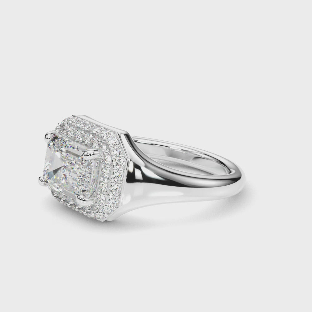 LUMEO Princess Hidden Halo Diamond Engagement Ring Video