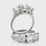 LUMEO Round Three Stone Diamond Engagement Ring Video