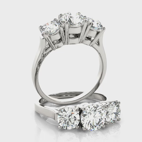 LUMEO Round Three Stone Diamond Engagement Ring Video