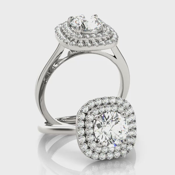 LUMEO Round Double Halo Engagement Ring
