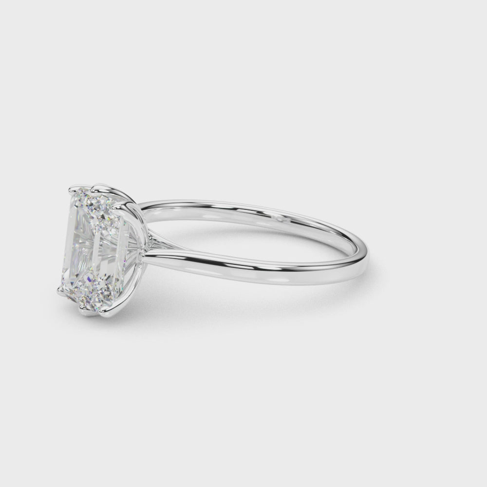 LUMEO Emerald Solitaire Diamond Engagement Ring Video
