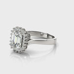 LUMEO Emerald Halo Diamond Engagement Ring Video