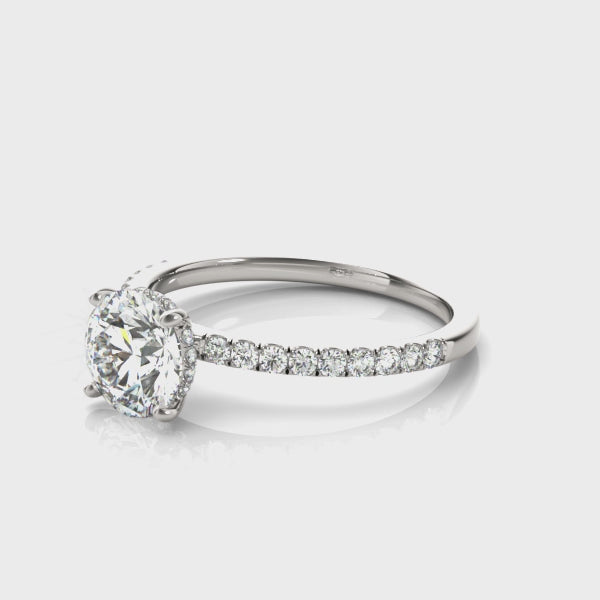 LUMEO Round Hidden Halo Diamond Engagement Ring Video